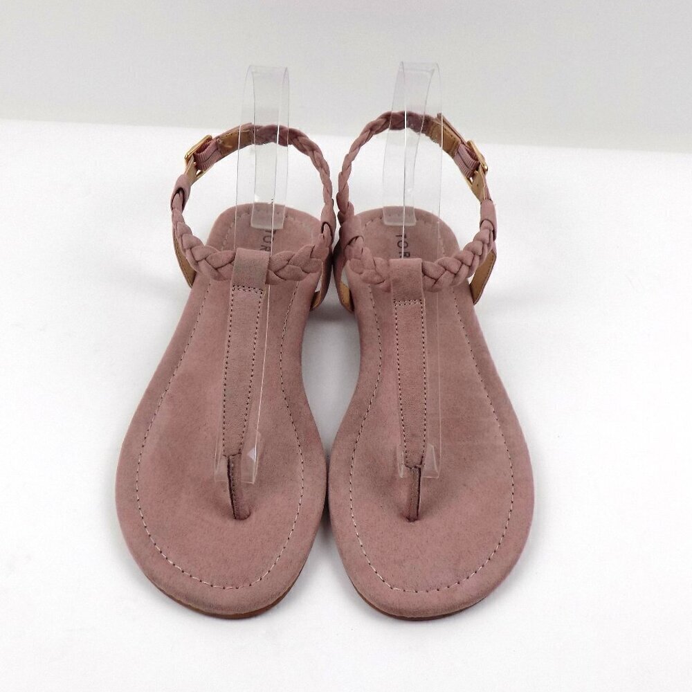 Torrid Braided T-Strap Sandals Size 9 Blush Pink - Picture 3 of 7